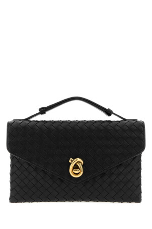 Чорна шкіряна сумочка Knot Lock від BOTTEGA VENETA (817191V08Z0)