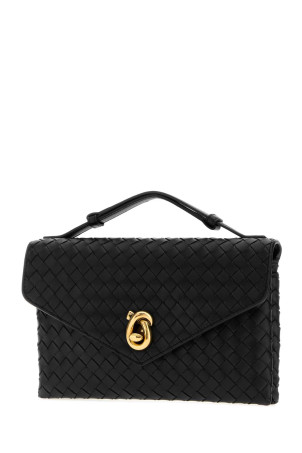 Чорна шкіряна сумочка Knot Lock від BOTTEGA VENETA (817191V08Z0)