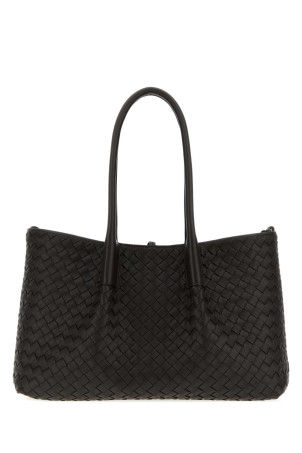 Двостороння сумка для покупок «Пінакотека» з темно-коричневої шкіри від BOTTEGA VENETA (854371V5AG1)