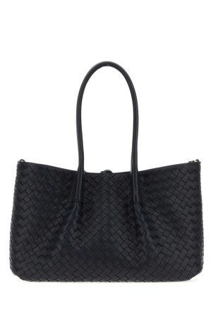 Двостороння шкіряна сумка для покупок «Пінакотека» від BOTTEGA VENETA темно-синього кольору (854371V5AG1)