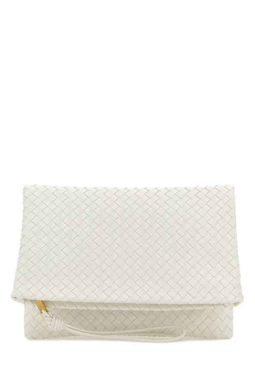 White leather Giornale clutch BOTTEGA VENETA (867345V0HW0)