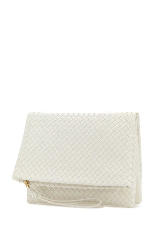 White leather Giornale clutch BOTTEGA VENETA (867345V0HW0)