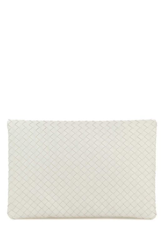 White leather Giornale clutch BOTTEGA VENETA (867345V0HW0)