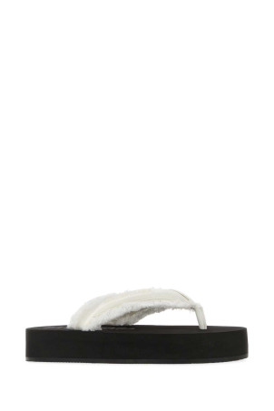 Білі атласні тапочки-стрінги Jet Leg від BALENCIAGA (870111W0WM0)