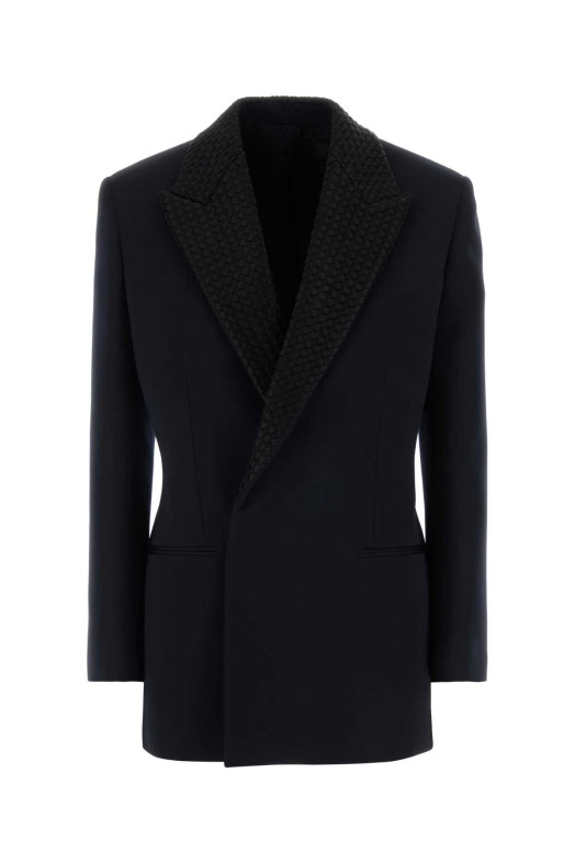 Шерстяной блейзер цвета «полуночный синий» BOTTEGA VENETA (872990V6DH0)