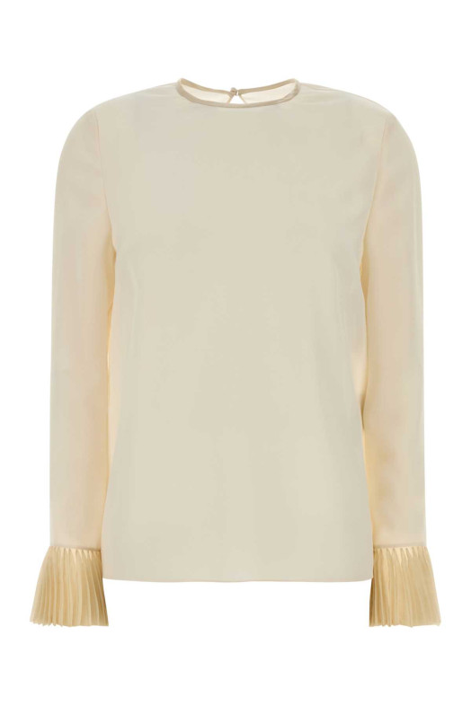 Блузка из крепа цвета слоновой кости VALENTINO GARAVANI (8B0AEBW021B)