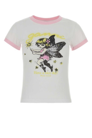 Біла бавовняна футболка Blue GANNI (A1050144)