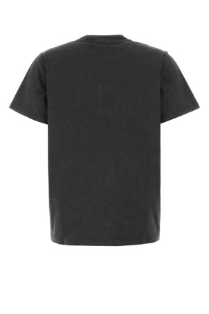 Бавовняна футболка оверсайз кольору сланцю від GANNI (A1050171)