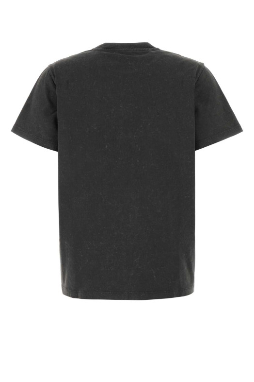 Хлопковая футболка оверсайз цвета сланца GANNI (A1050171)