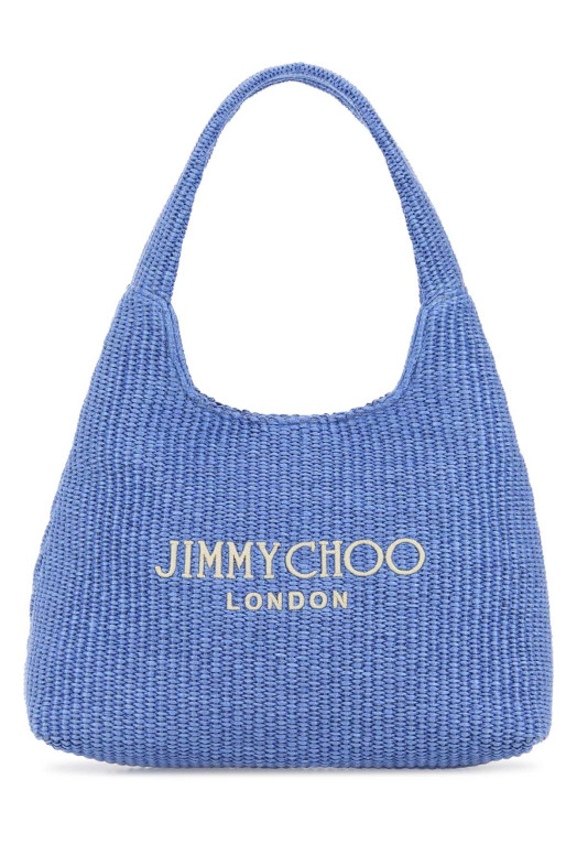 Светло-голубая пляжная сумка из рафии JIMMY CHOO (BEACHDMNDHOBOMJYN)