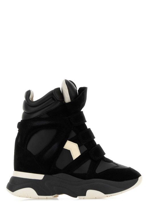 Черные замшевые и кожаные кроссовки Balskee от ISABEL MARANT (BK0009FAA1E17S)