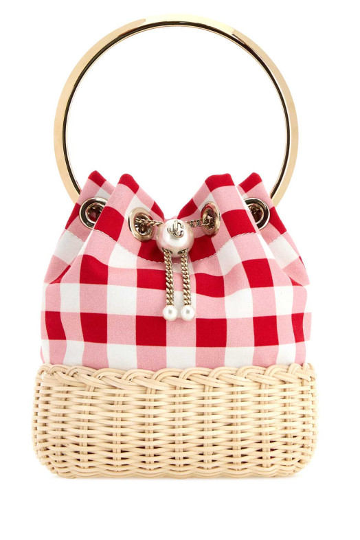 Embroidered canvas Bon Bon bucket bag JIMMY CHOO (BONBONBQQ)