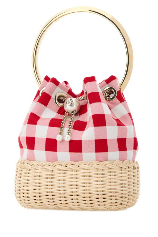 Embroidered canvas Bon Bon bucket bag JIMMY CHOO (BONBONBQQ)