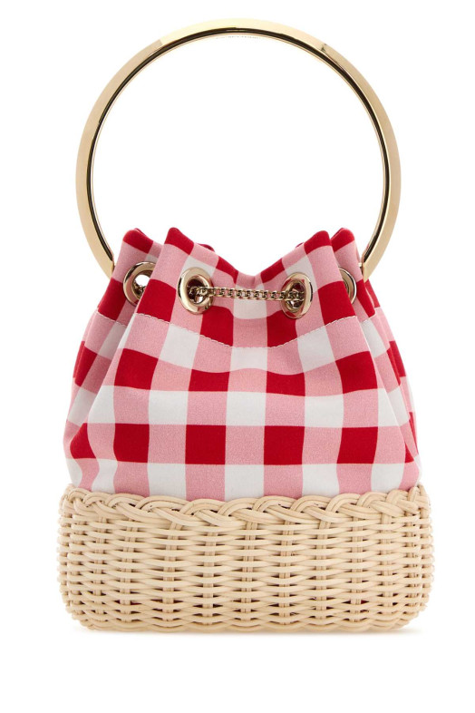 Embroidered canvas Bon Bon bucket bag JIMMY CHOO (BONBONBQQ)