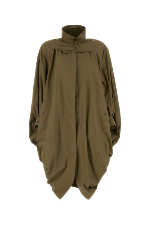 Оливково-зелене пальто з попліну CHLOE (CH26UMA12144) CHLOÉ