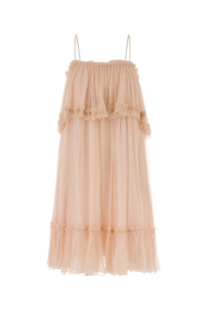 Pastel pink muslin mini dress CHLOE (CH26UR134001)