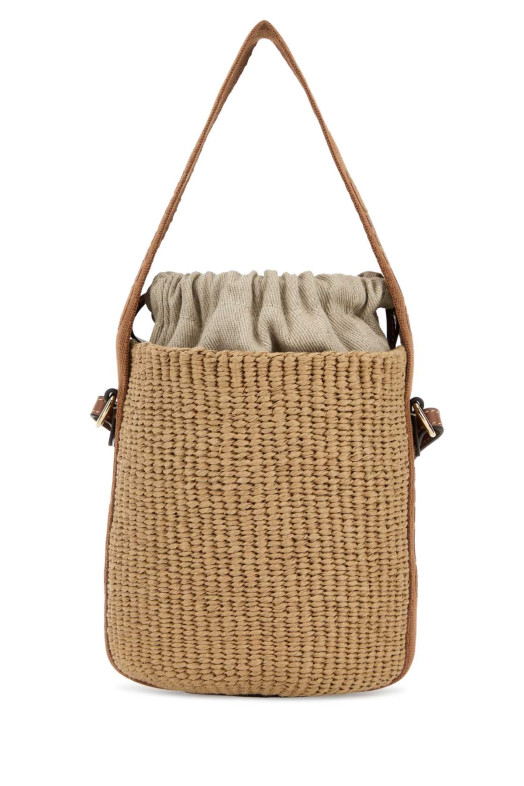 Beige raffia bucket bag CHLOE (CHC23AS381L18)