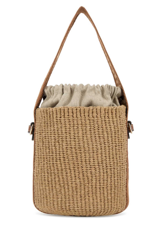 Beige raffia bucket bag CHLOE (CHC23AS381L18)