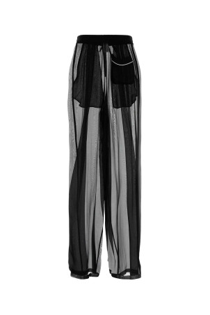 Black chiffon wide-leg pant Black DOLCE & GABBANA (FTDJETFU1AT)