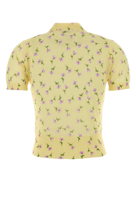 Поло из смешанного хлопка с принтом, желтое, JIL SANDER (J03GL0117J15480)