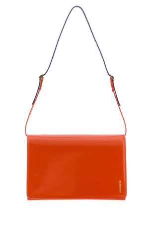 Невелика шкіряна сумка через плече помаранчевого кольору JIL SANDER (J08ZH0100P9054)
