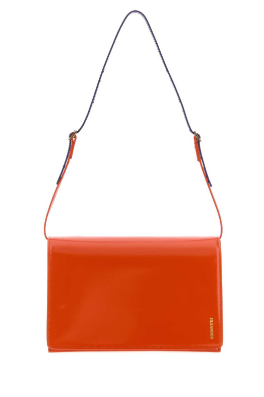 Маленькая кожаная сумка через плечо оранжевого цвета JIL SANDER (J08ZH0100P9054)