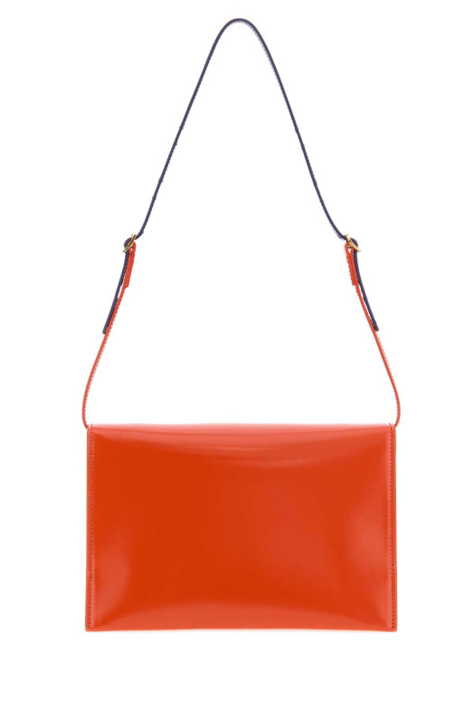 Маленькая кожаная сумка через плечо оранжевого цвета JIL SANDER (J08ZH0100P9054)