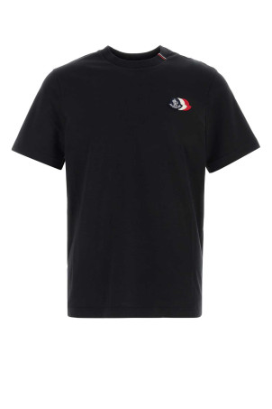 Black cotton t-shirt Blue MONCLER (L10918C0007489B8Q)