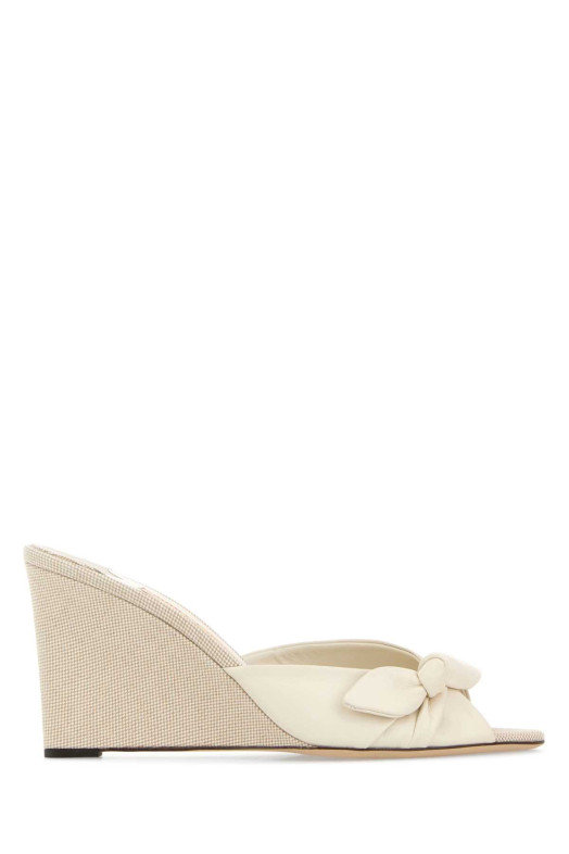 Two-tone nappa leather and fabric Livi 85 wedges JIMMY CHOO (LIVIWEDGE85DYF)