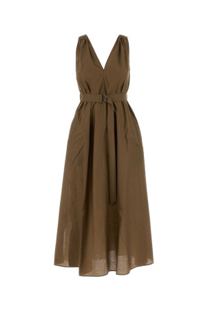 Коричневе плаття з попліну BRUNELLO CUCINELLI (M0F79A5092)