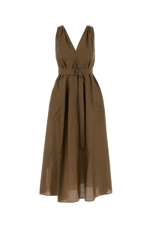 Brown poplin dress BRUNELLO CUCINELLI (M0F79A5092)