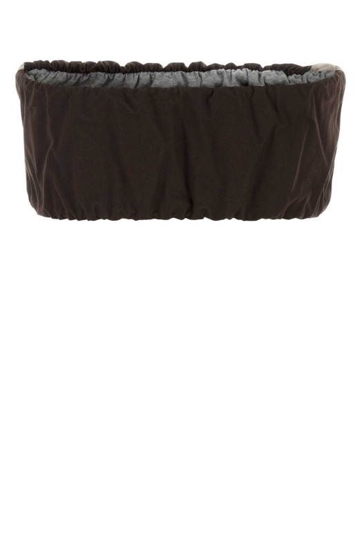 Коричневая блузка из твила MIU MIU (TP9163SOOO19CT)