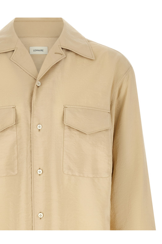 Рубашка с отложным воротником, бежевая LEMAIRE SH1233LF1308BG235