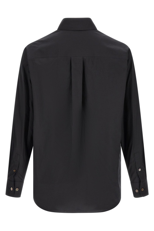 Рубашка из хлопка и шелка, черная LEMAIRE SH1236LF1500BK998