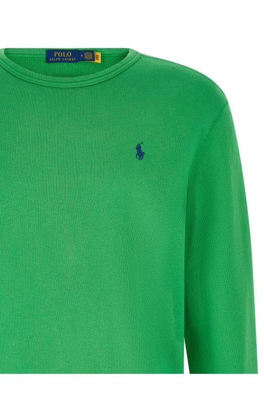 Хлопковая толстовка с капюшоном, зеленая POLO RALPH LAUREN 710A12485003