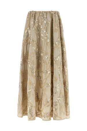 Спідниця «Блискуча вишивка морського дна», бежева M0F79G4011C9593