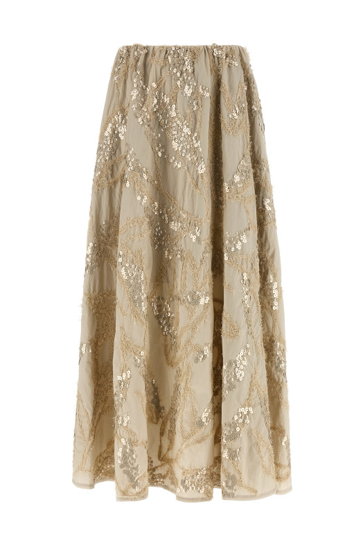 Юбка «Ослепительная вышивка морского дна», бежевая M0F79G4011C9593