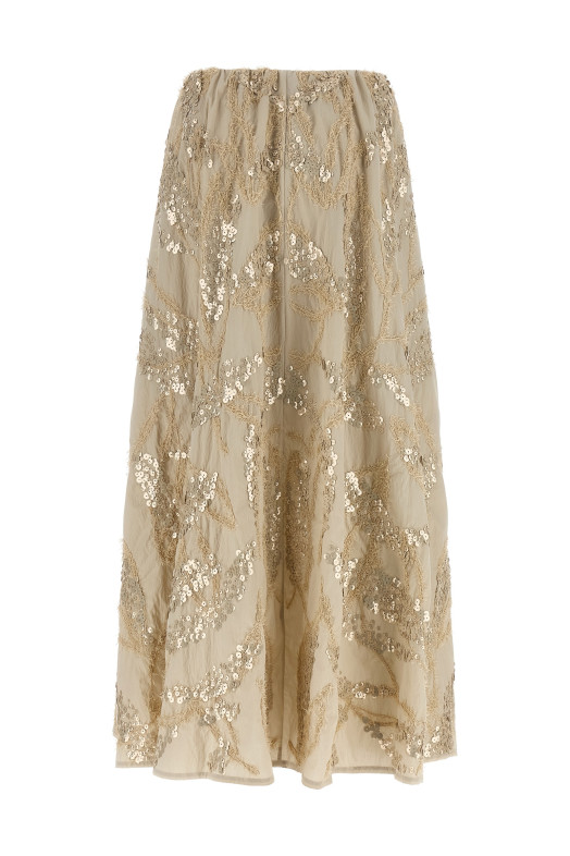 Юбка «Ослепительная вышивка морского дна», бежевая M0F79G4011C9593