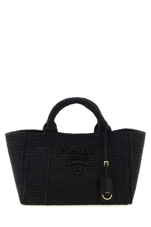 Вязаная крючком сумка для покупок, черная PRADA 1BG635VOUO2M2TF0002
