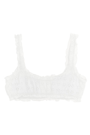 Вишитий бікіні-топ білого кольору POLO RALPH LAUREN 21692448WHITE