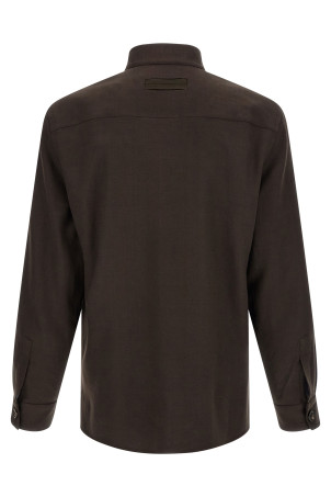 'Oasi lino' overshirt Brown