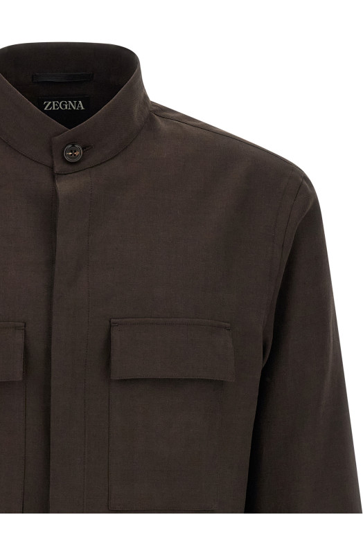 Рубашка-оверсайз «Oasi lino», коричневая UHV71A3SOT54202