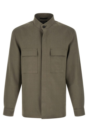 'Oasi lino' overshirt Gray