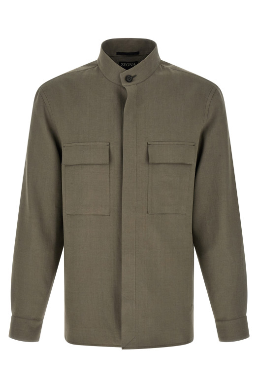 'Oasi lino' overshirt Gray