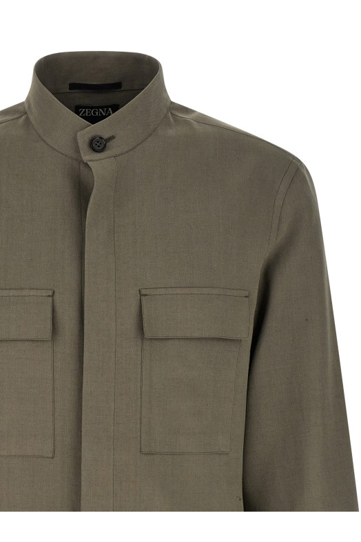 'Oasi lino' overshirt Gray
