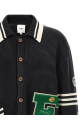 'Fin Varsity' cardigan Black