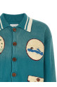 'Fin Varsity' cardigan Blue