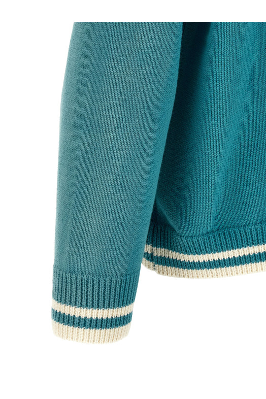'Fin Varsity' cardigan Blue