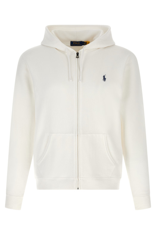 Хлопковая толстовка с капюшоном Loopback, белого цвета POLO RALPH LAUREN 710A12480007