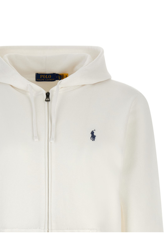 Хлопковая толстовка с капюшоном Loopback, белого цвета POLO RALPH LAUREN 710A12480007